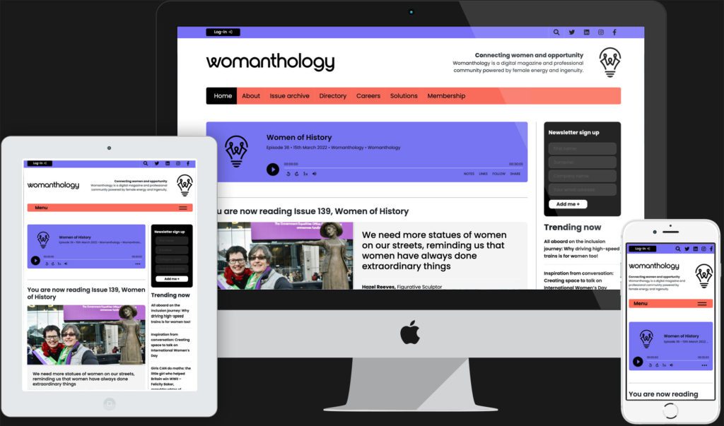Womanthology - WordPress theme development UK